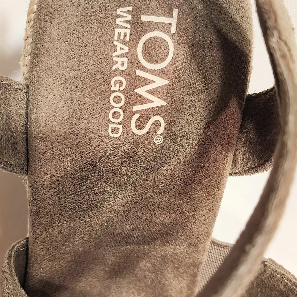 TOMS Women's Taupe Wedge Sandals